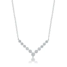 1/2 CTW Diamond Fashion 18-inch Necklace in Rhodium Plated Sterling Silver