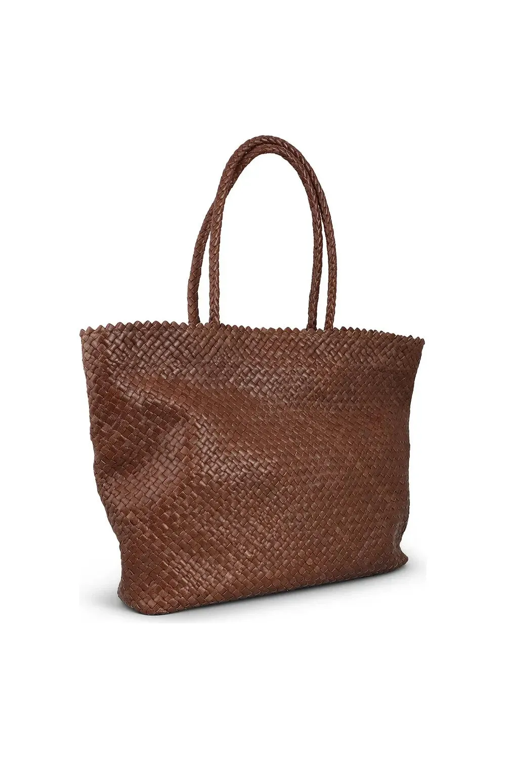 Allan K Habiba Dama Leather Woven Shopper Bag | Bruciato