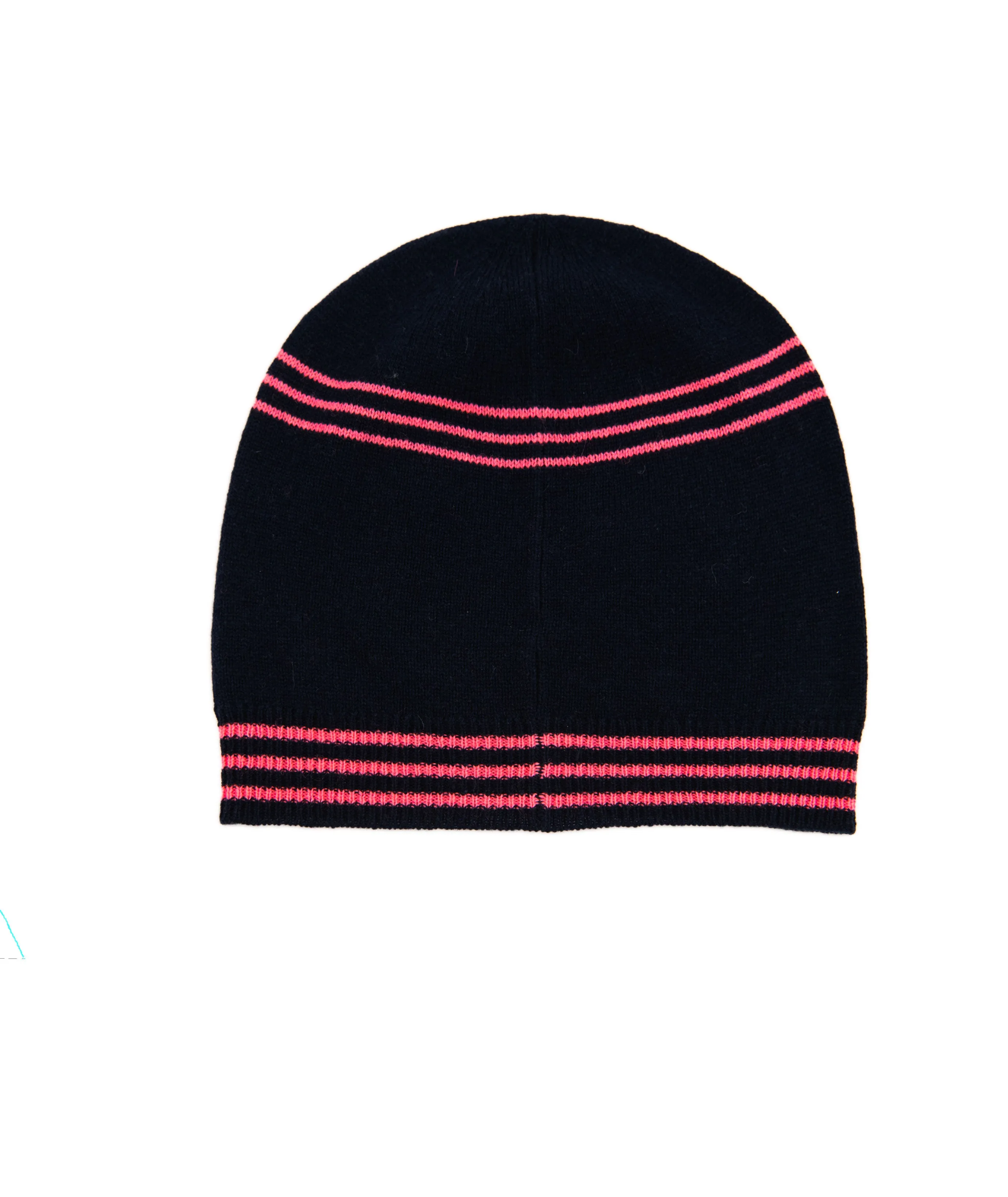 Autumn Cashmere Girls Navy/Pink Striped Ski Hat