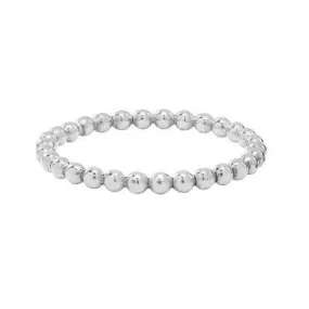 Beaded Stackable Ring - Silver