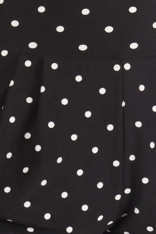 Black & White Polka Dot Knit Shorts