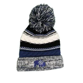 Blue Pom Pom Beanie