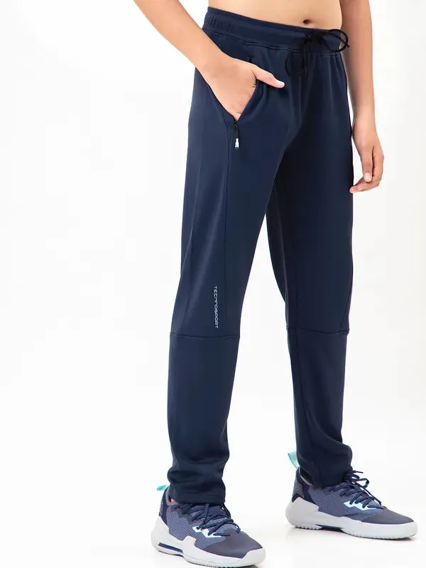 Boys Solid Slim Fit Trackpants with TECHNO GUARD