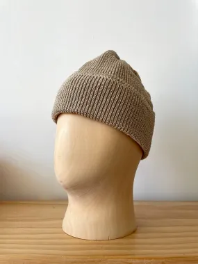 Cableami Natural Tan Linen Waffle Knit Cap