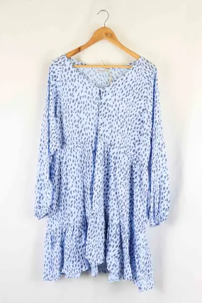 Cartel & Willow Blue Animal Print Dress M