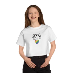 Champion Women's Heritage Cropped T-Shirt: Love Above All pride