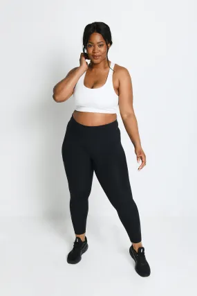 Curve Focus High Waisted Sports Leggings - Midnight Black