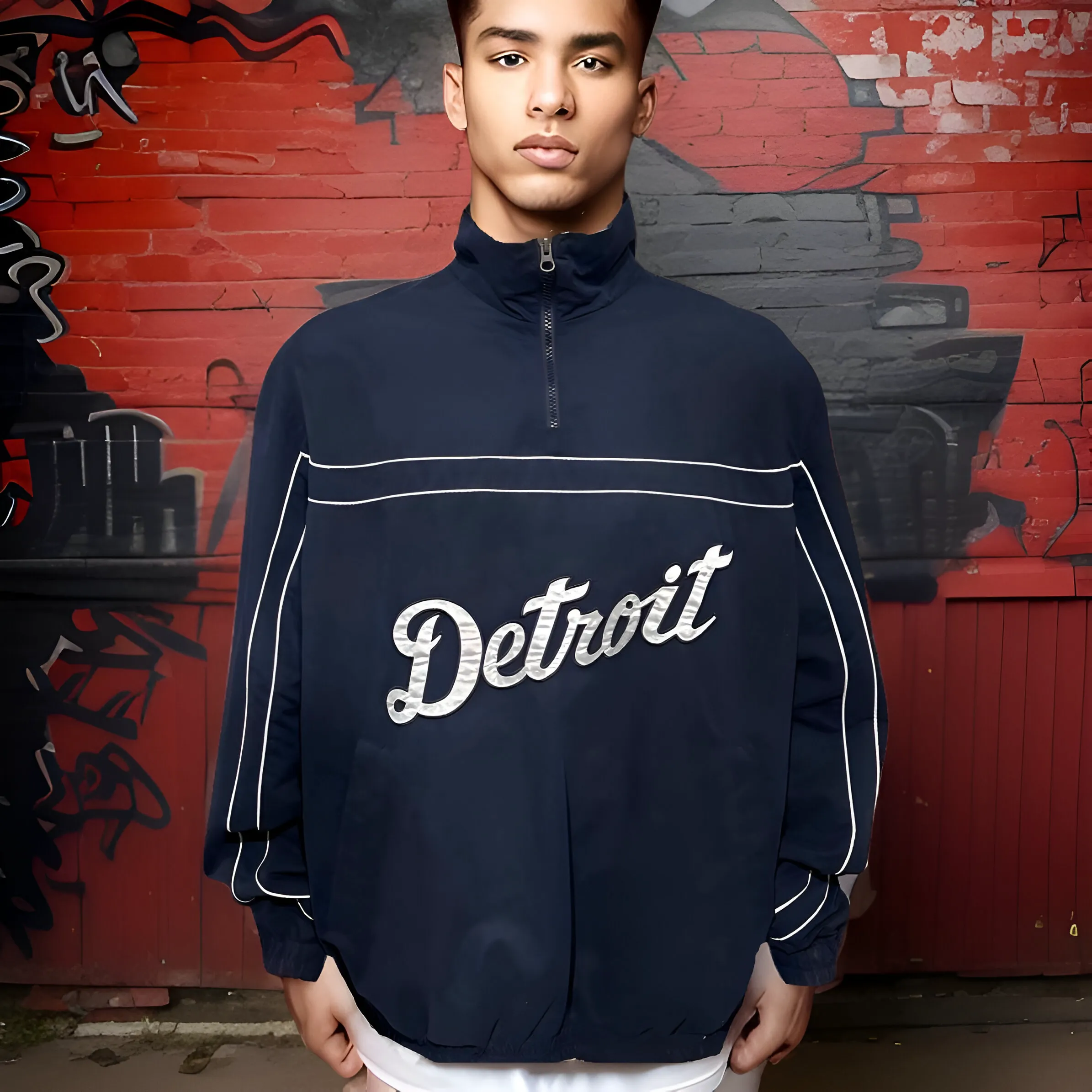 ^DETROIT TIGERS^ WARM UP JACKET (1/4 ZIP)