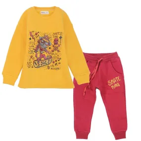 Long-Sleeved Skate King Fleeced Pajama