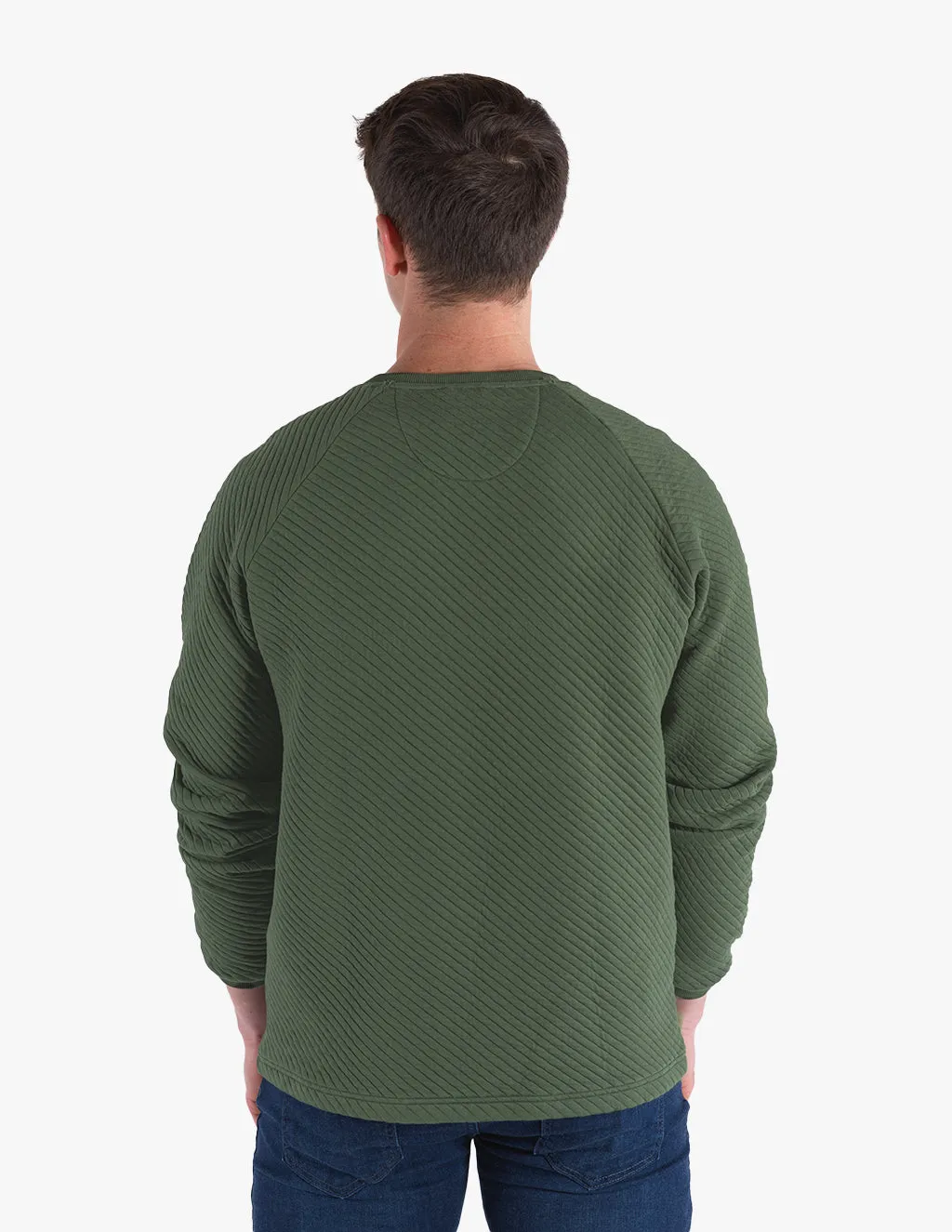 OLIVE DIAMOND KNIT CREW