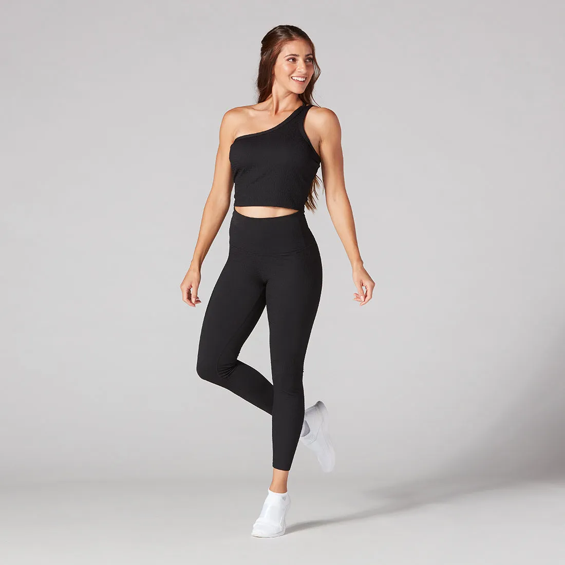 Seersucker High Waisted 7/8 Leggings *