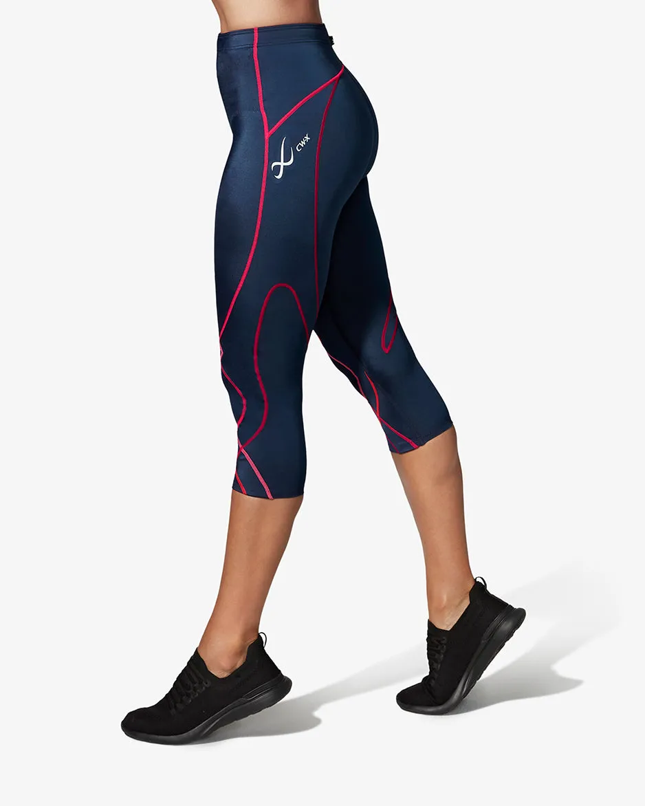 Stabilyx Joint Support 3/4 Compression Tight: Women's True Navy/Hot Coral