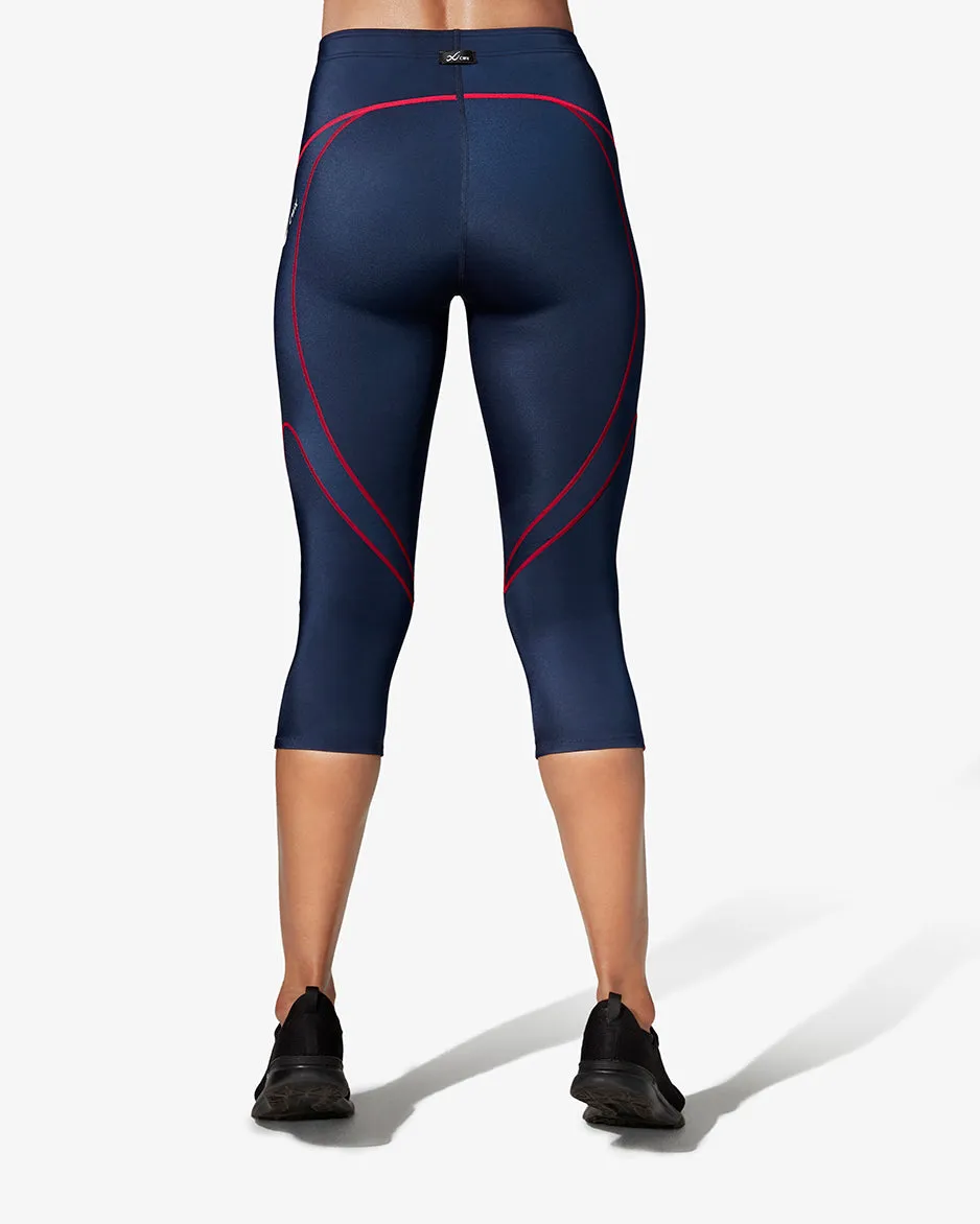 Stabilyx Joint Support 3/4 Compression Tight: Women's True Navy/Hot Coral